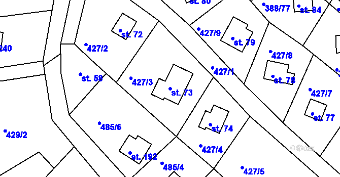 Parcela st. 73 v KÚ Proseč u Seče, Katastrální mapa