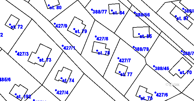 Parcela st. 78 v KÚ Proseč u Seče, Katastrální mapa