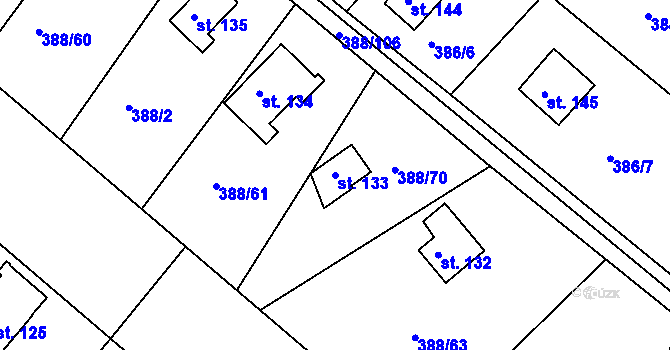 Parcela st. 133 v KÚ Proseč u Seče, Katastrální mapa