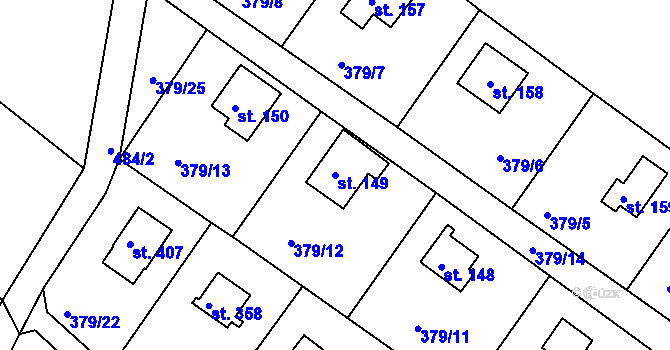 Parcela st. 149 v KÚ Proseč u Seče, Katastrální mapa