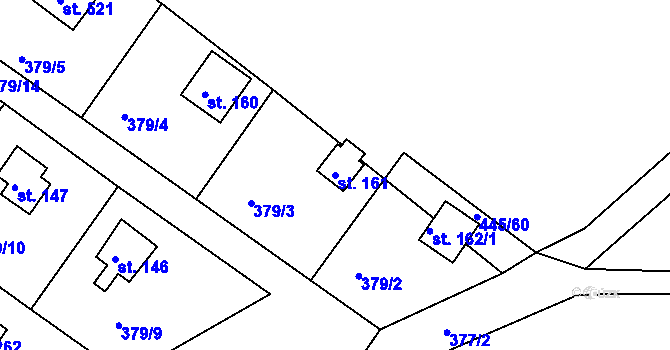 Parcela st. 161 v KÚ Proseč u Seče, Katastrální mapa