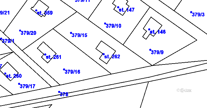 Parcela st. 262 v KÚ Proseč u Seče, Katastrální mapa