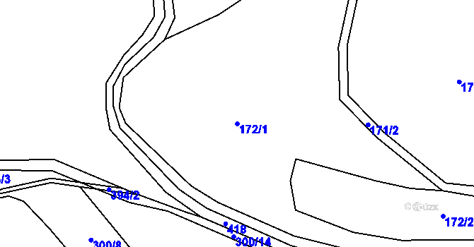 Parcela st. 172/1 v KÚ Proseč u Seče, Katastrální mapa