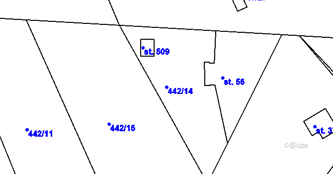Parcela st. 442/14 v KÚ Proseč u Seče, Katastrální mapa
