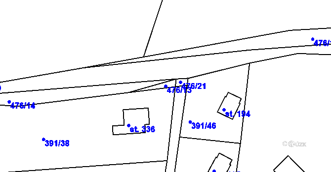 Parcela st. 476/13 v KÚ Proseč u Seče, Katastrální mapa
