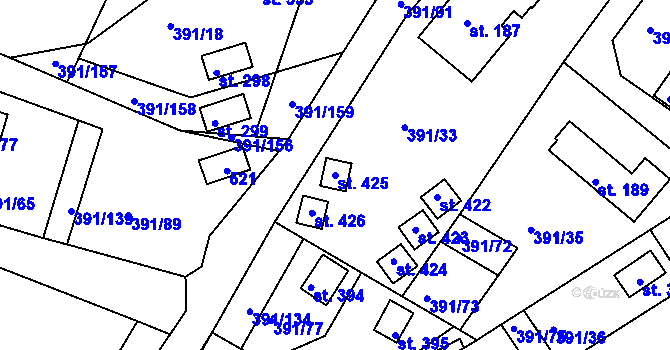 Parcela st. 425 v KÚ Proseč u Seče, Katastrální mapa