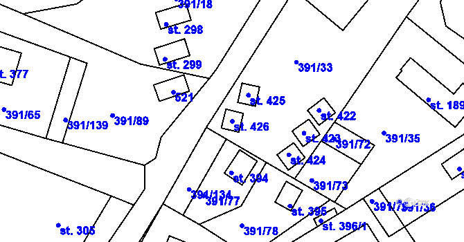 Parcela st. 426 v KÚ Proseč u Seče, Katastrální mapa