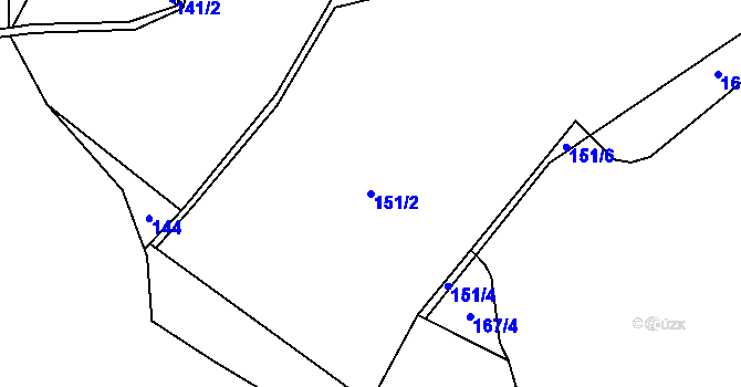 Parcela st. 151/2 v KÚ Prosíčka u Seče, Katastrální mapa