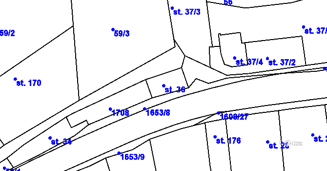 Parcela st. 36 v KÚ Seč, Katastrální mapa
