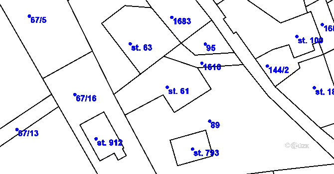 Parcela st. 61 v KÚ Seč, Katastrální mapa