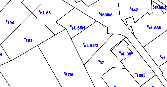 Parcela st. 65/2 v KÚ Seč, Katastrální mapa