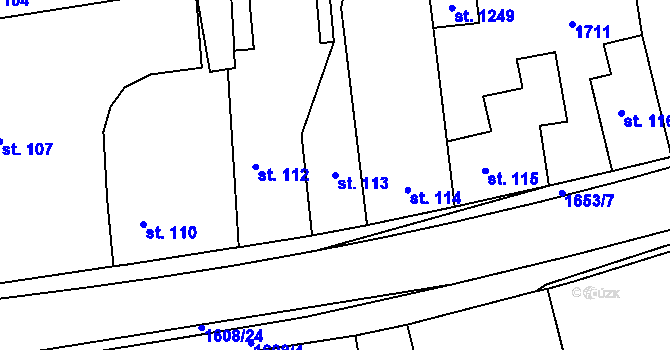 Parcela st. 113 v KÚ Seč, Katastrální mapa