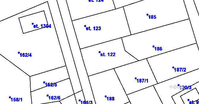 Parcela st. 122 v KÚ Seč, Katastrální mapa