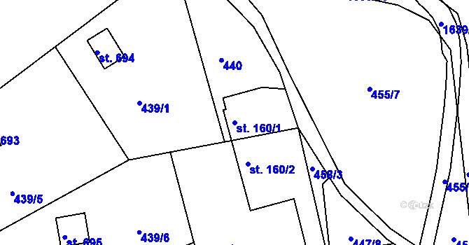 Parcela st. 160/1 v KÚ Seč, Katastrální mapa