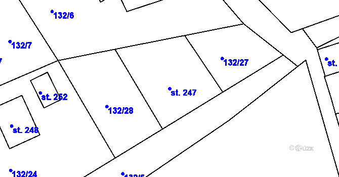 Parcela st. 247 v KÚ Seč, Katastrální mapa