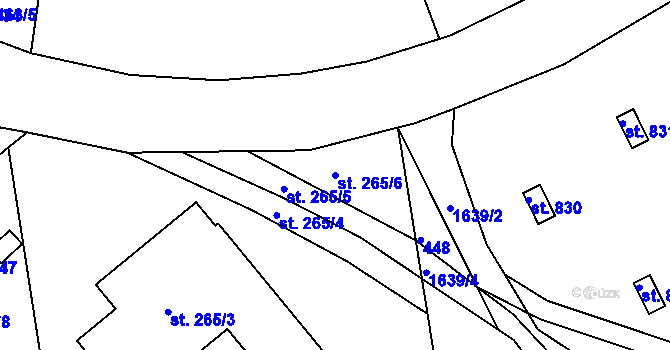 Parcela st. 265/6 v KÚ Seč, Katastrální mapa