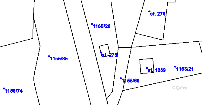 Parcela st. 275 v KÚ Seč, Katastrální mapa