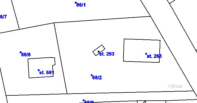 Parcela st. 293 v KÚ Seč, Katastrální mapa
