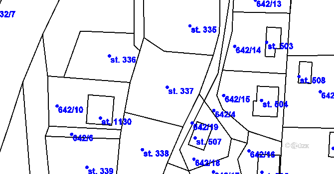 Parcela st. 337 v KÚ Seč, Katastrální mapa