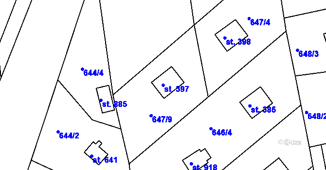 Parcela st. 397 v KÚ Seč, Katastrální mapa