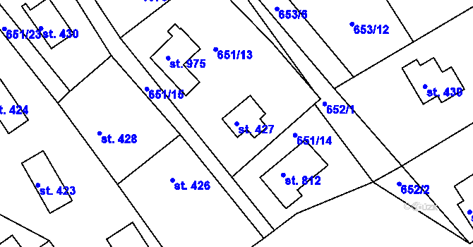 Parcela st. 427 v KÚ Seč, Katastrální mapa