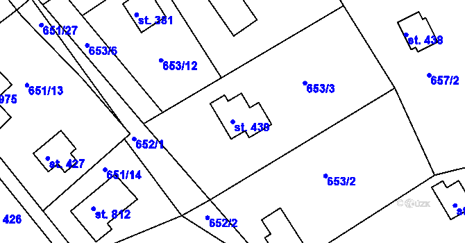 Parcela st. 439 v KÚ Seč, Katastrální mapa