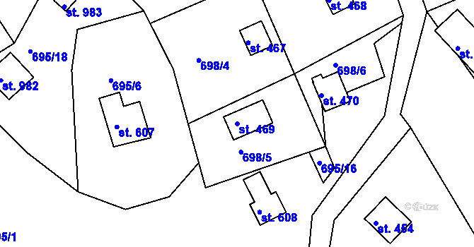 Parcela st. 469 v KÚ Seč, Katastrální mapa