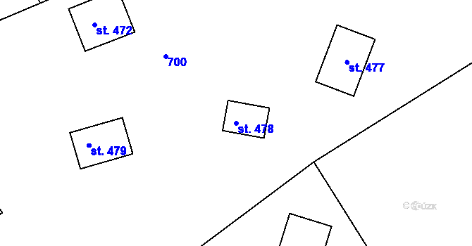 Parcela st. 478 v KÚ Seč, Katastrální mapa