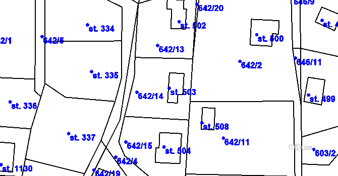 Parcela st. 503 v KÚ Seč, Katastrální mapa