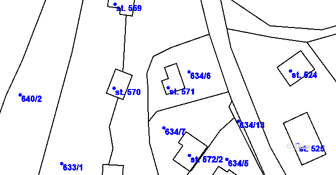 Parcela st. 571 v KÚ Seč, Katastrální mapa
