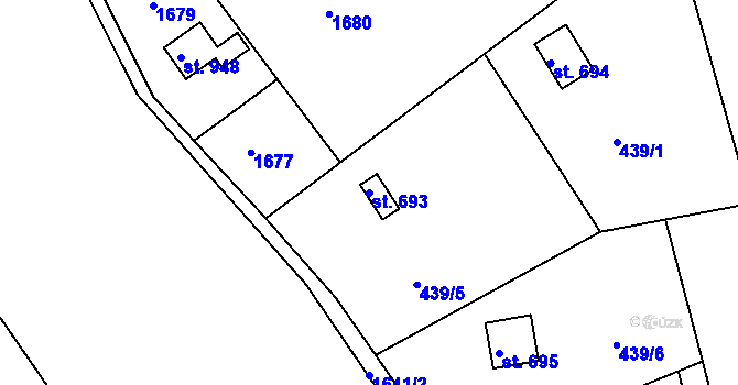 Parcela st. 693 v KÚ Seč, Katastrální mapa