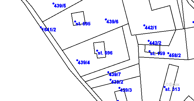 Parcela st. 696 v KÚ Seč, Katastrální mapa