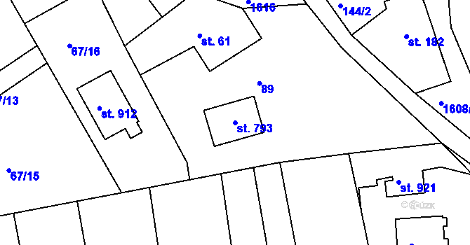Parcela st. 793 v KÚ Seč, Katastrální mapa