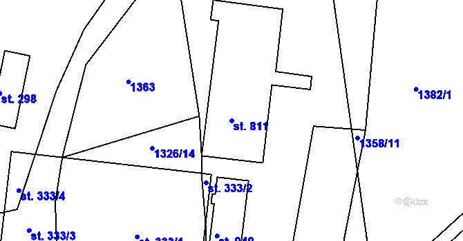 Parcela st. 811 v KÚ Seč, Katastrální mapa