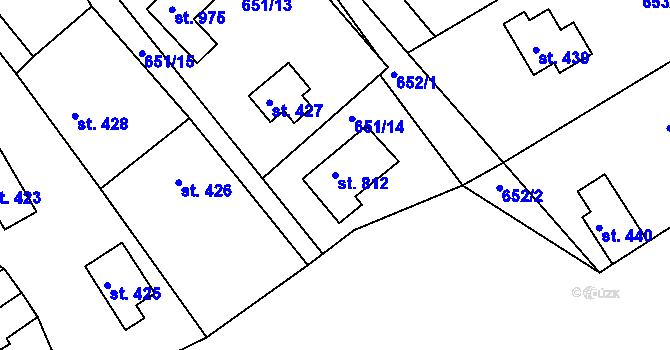 Parcela st. 812 v KÚ Seč, Katastrální mapa