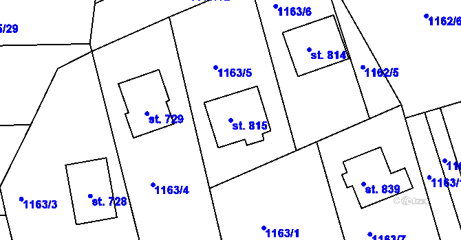 Parcela st. 815 v KÚ Seč, Katastrální mapa