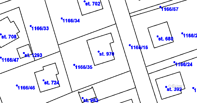 Parcela st. 970 v KÚ Seč, Katastrální mapa