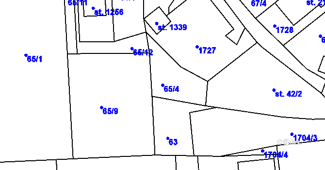 Parcela st. 65/4 v KÚ Seč, Katastrální mapa