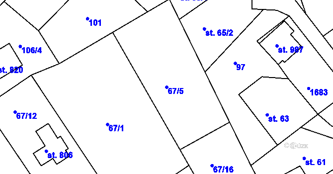 Parcela st. 67/5 v KÚ Seč, Katastrální mapa