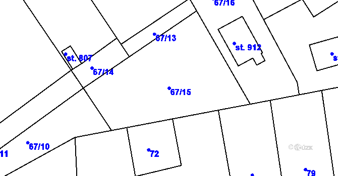 Parcela st. 67/15 v KÚ Seč, Katastrální mapa