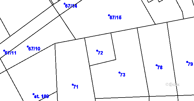 Parcela st. 72 v KÚ Seč, Katastrální mapa
