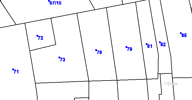 Parcela st. 78 v KÚ Seč, Katastrální mapa