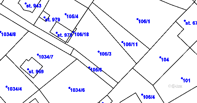 Parcela st. 106/3 v KÚ Seč, Katastrální mapa
