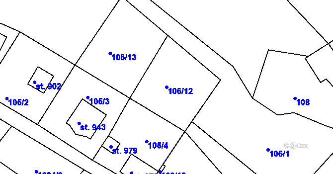 Parcela st. 106/12 v KÚ Seč, Katastrální mapa