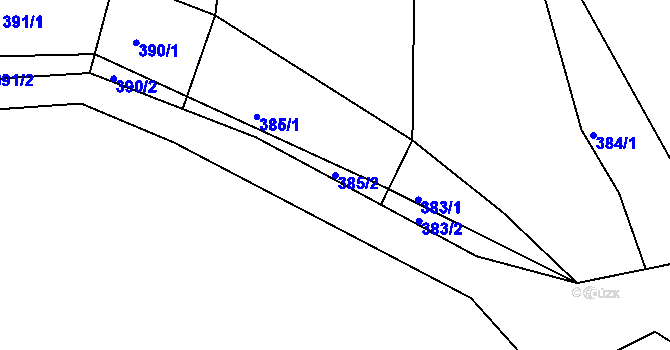 Parcela st. 385/2 v KÚ Seč, Katastrální mapa