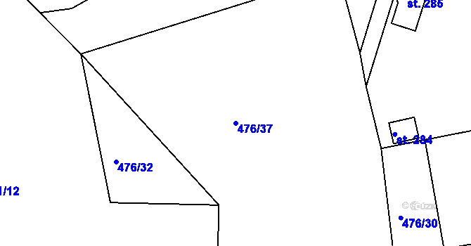 Parcela st. 476/37 v KÚ Seč, Katastrální mapa