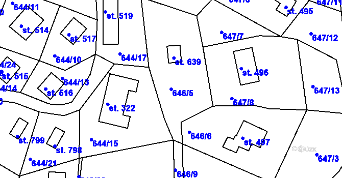 Parcela st. 646/5 v KÚ Seč, Katastrální mapa