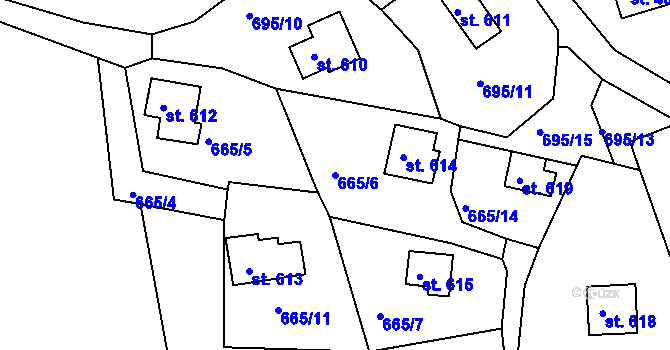 Parcela st. 665/6 v KÚ Seč, Katastrální mapa