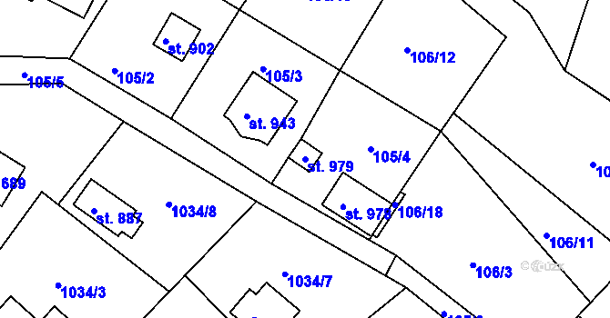 Parcela st. 979 v KÚ Seč, Katastrální mapa