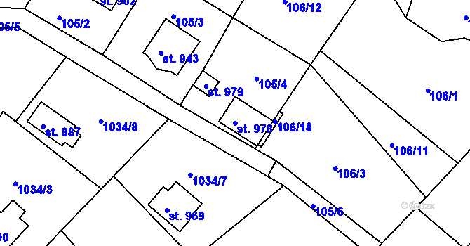 Parcela st. 978 v KÚ Seč, Katastrální mapa